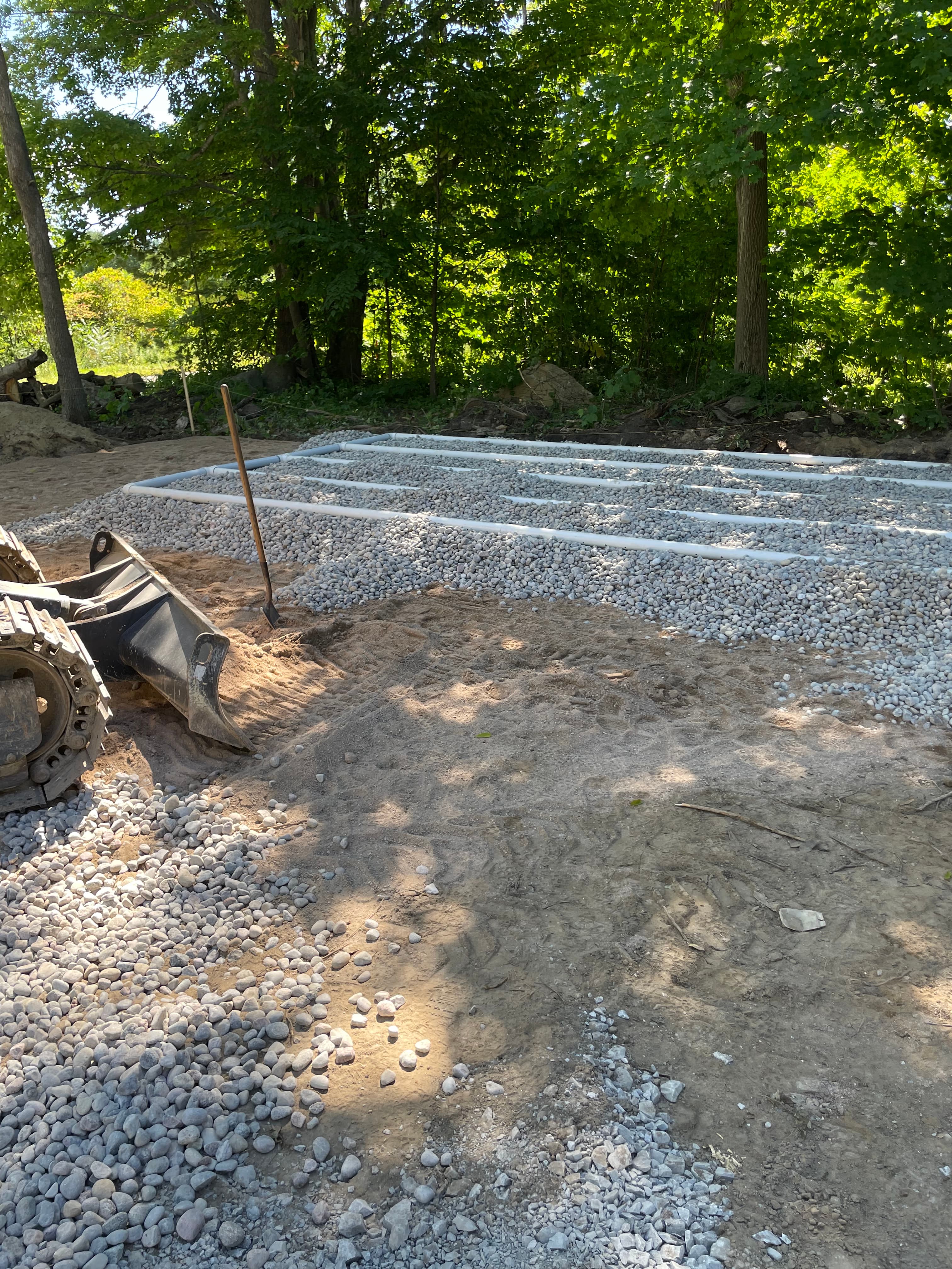 Gravel driveway work in progress